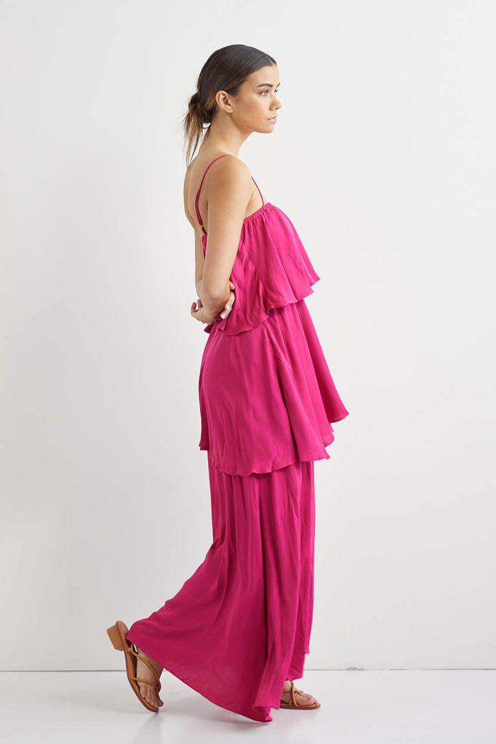 Tier Maxi Dress - Fuschia