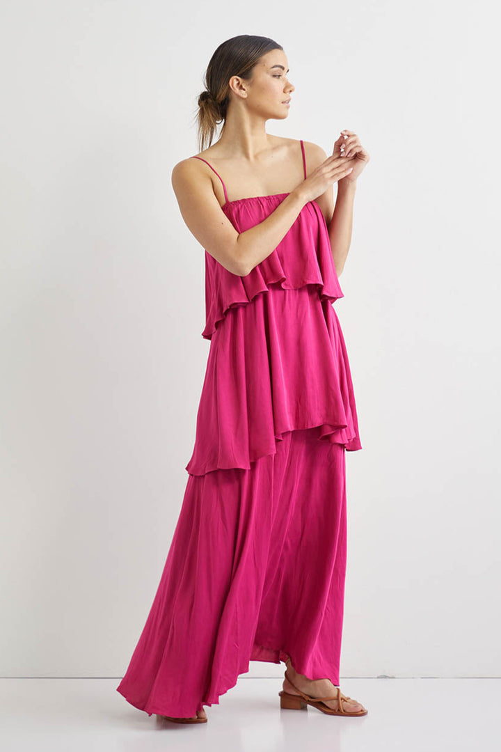 Tier Maxi Dress - Fuschia